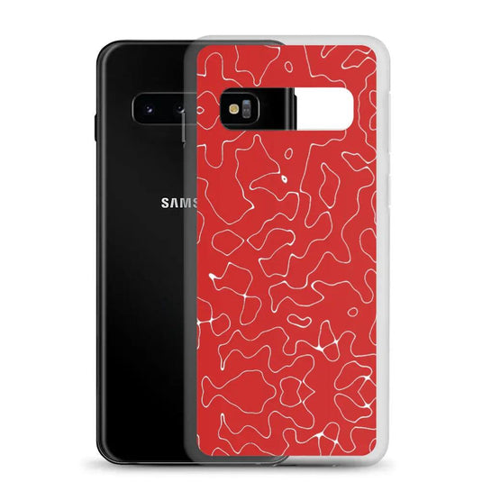 Colorful Vivid Red Organic Flexible Clear Samsung Case Bump Resistant Corners CREATIVETECH