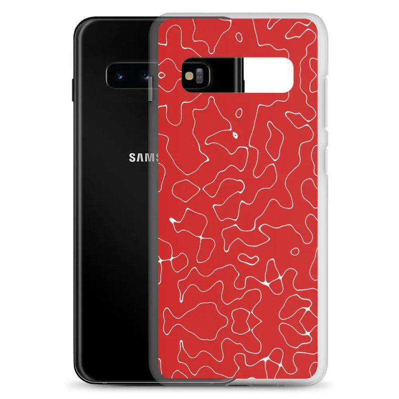 Load image into Gallery viewer, Colorful Vivid Red Organic Flexible Clear Samsung Case Bump Resistant Corners CREATIVETECH

