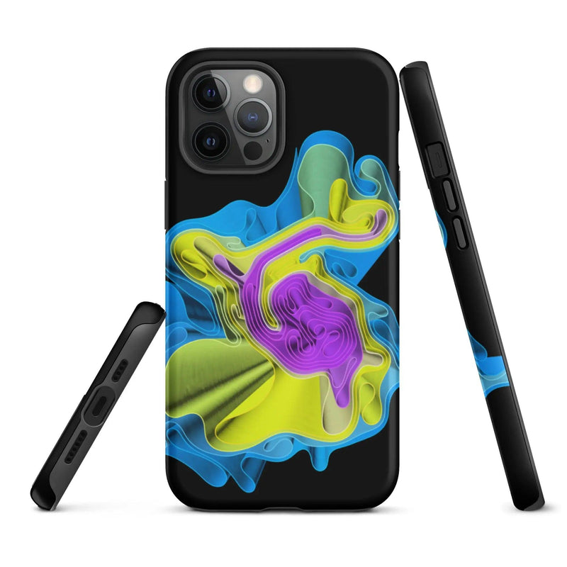 Load image into Gallery viewer, Cool Colorful Waves Double Layered Impact Resistant Tough iPhone Case 3D Wrap Matte or Glossy Finish CREATIVETECH
