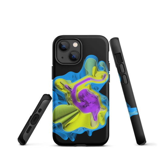 Cool Colorful Waves Double Layered Impact Resistant Tough iPhone Case 3D Wrap Matte or Glossy Finish CREATIVETECH