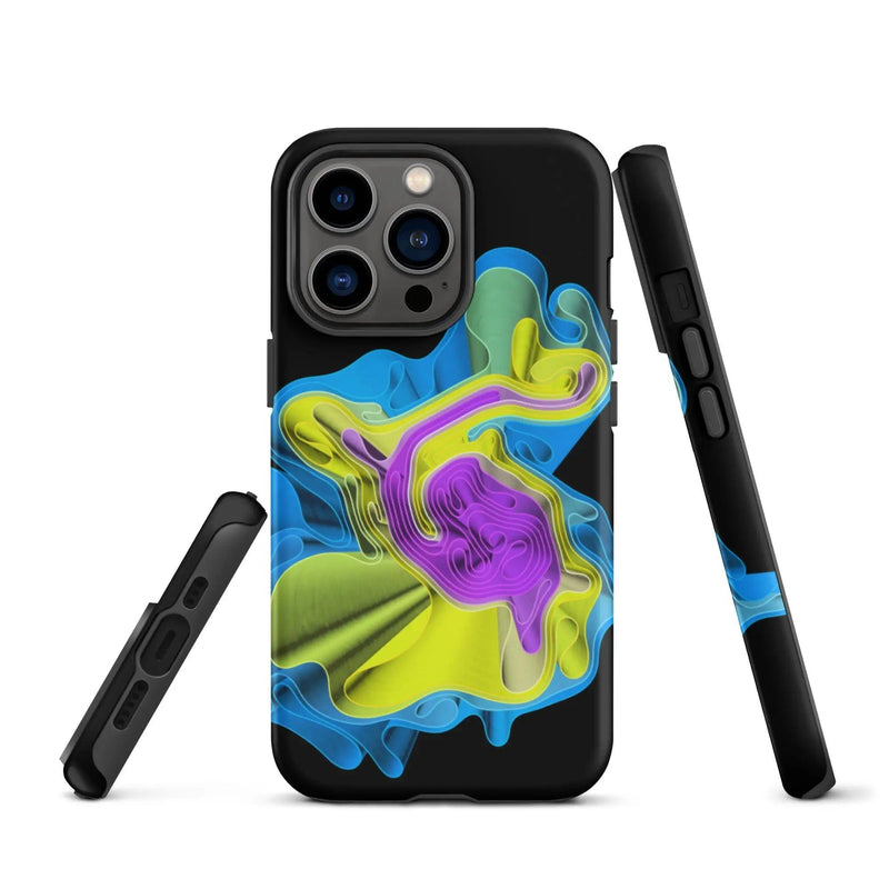 Load image into Gallery viewer, Cool Colorful Waves Double Layered Impact Resistant Tough iPhone Case 3D Wrap Matte or Glossy Finish CREATIVETECH
