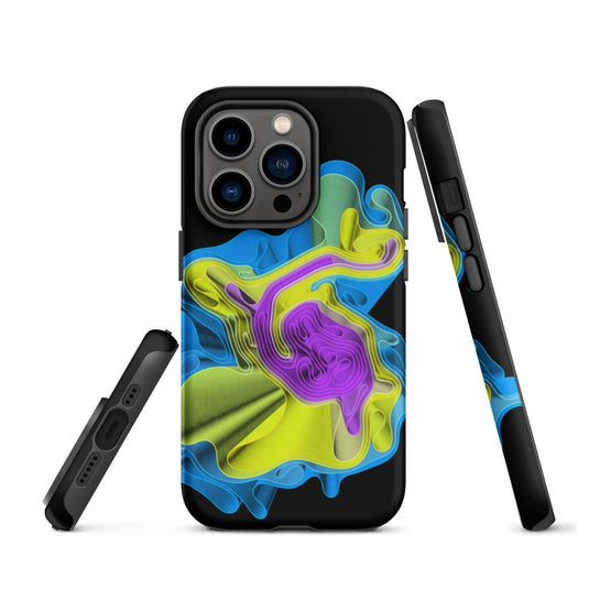 Cool Colorful Waves Double Layered Impact Resistant Tough iPhone Case 3D Wrap Matte or Glossy Finish CREATIVETECH