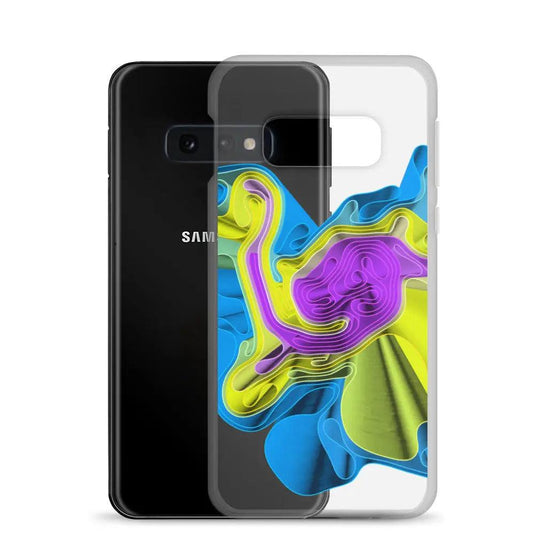 Cool Colorful Waves Flexible Clear Samsung Case Bump Resistant Corners CREATIVETECH