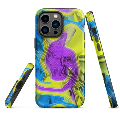 Cool Colorful Waves Variation Double Layered Impact Resistant Tough iPhone Case 3D Wrap Matte or Glossy Finish CREATIVETECH