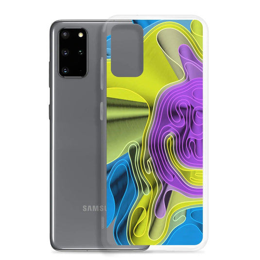 Cool Colorful Waves Variation Flexible Clear Samsung Case Bump Resistant Corners CREATIVETECH
