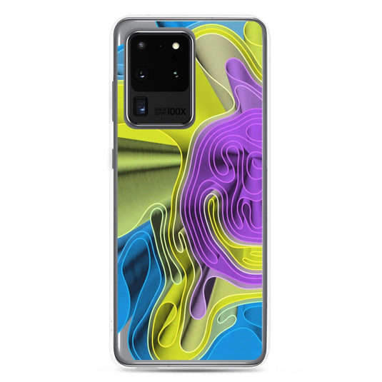 Cool Colorful Waves Variation Flexible Clear Samsung Case Bump Resistant Corners CREATIVETECH