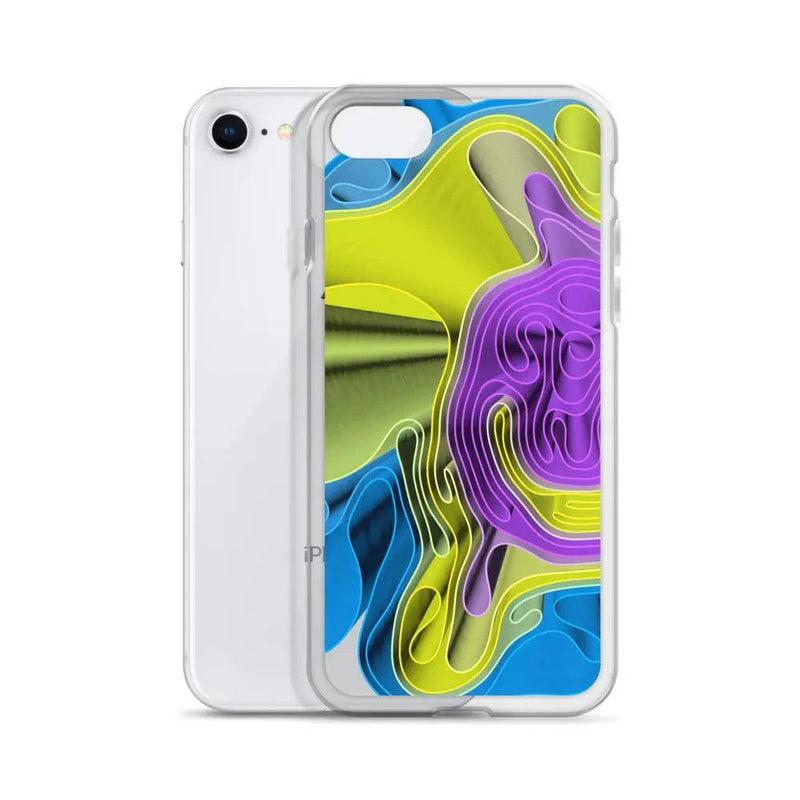 Load image into Gallery viewer, Cool Colorful Waves variation Flexible Clear iPhone Case Bump Resistant Corners CREATIVETECH
