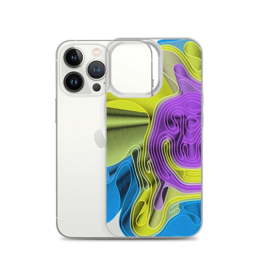Cool Colorful Waves variation Flexible Clear iPhone Case Bump Resistant Corners CREATIVETECH