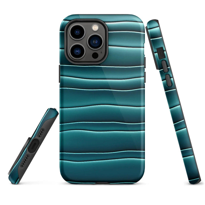 Cyan Blue Green Blob Double Layered Impact Resistant Tough iPhone Case 3D Wrap Matte or Glossy Finish CREATIVETECH