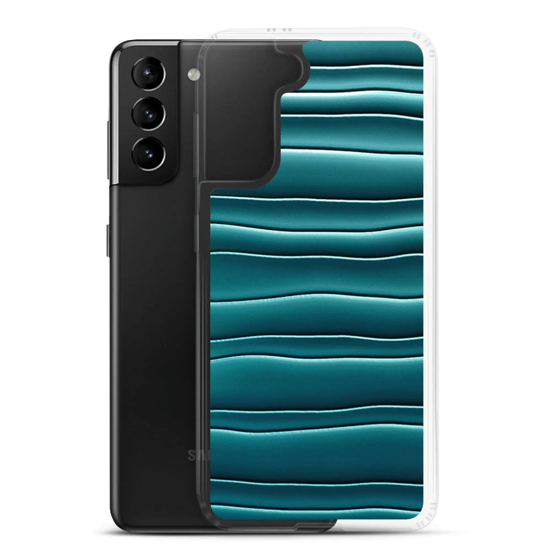 Load image into Gallery viewer, Cyan Green Blob Flexible Clear Samsung Case Bump Resistant Corners CREATIVETECH
