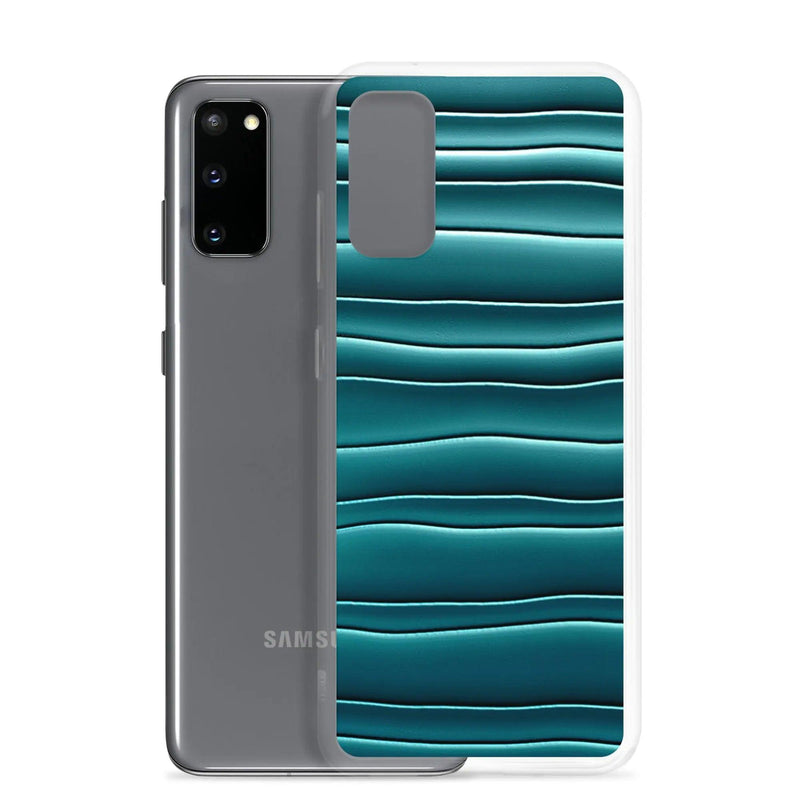 Load image into Gallery viewer, Cyan Green Blob Flexible Clear Samsung Case Bump Resistant Corners CREATIVETECH
