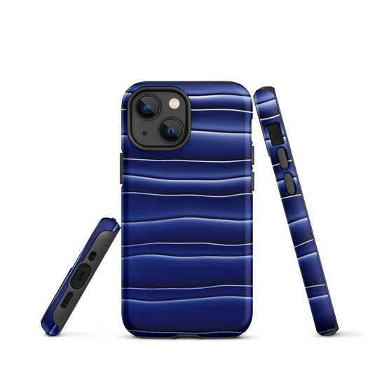 Dark Blue Blob Double Layered Impact Resistant Tough iPhone Case 3D Wrap Matte or Glossy Finish CREATIVETECH