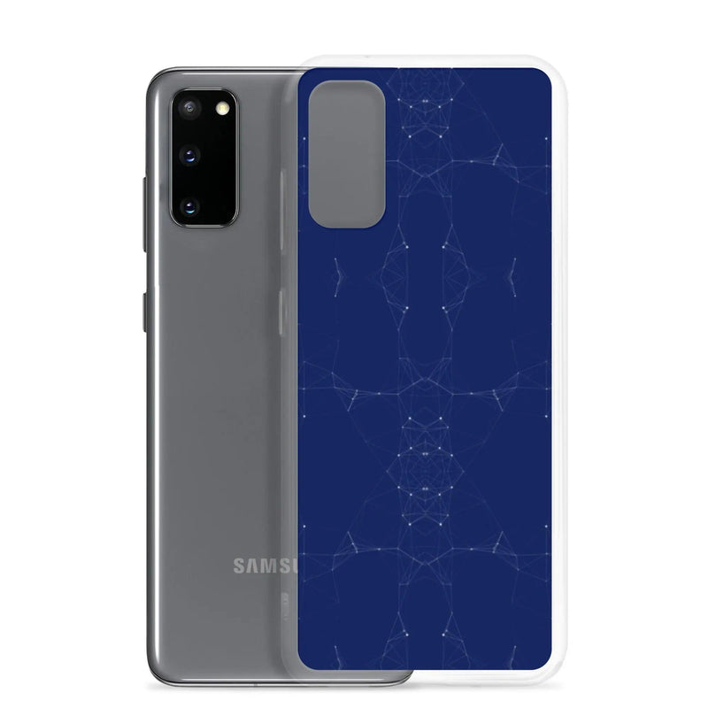 Load image into Gallery viewer, Dark Blue Cyber Polygon Flexible Clear Samsung Case Bump Resistant Corners CREATIVETECH
