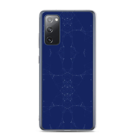 Dark Blue Cyber Polygon Flexible Clear Samsung Case Bump Resistant Corners CREATIVETECH