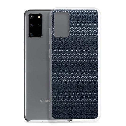 Dark Blue Grey Industrial Metal Pattern Flexible Clear Samsung Case Bump Resistant Corners CREATIVETECH