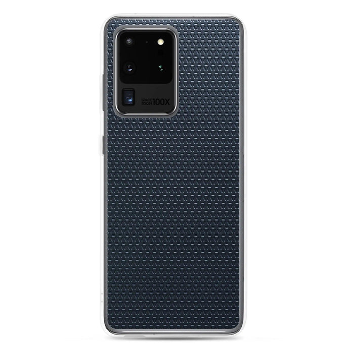 Dark Blue Grey Industrial Metal Pattern Flexible Clear Samsung Case Bump Resistant Corners CREATIVETECH