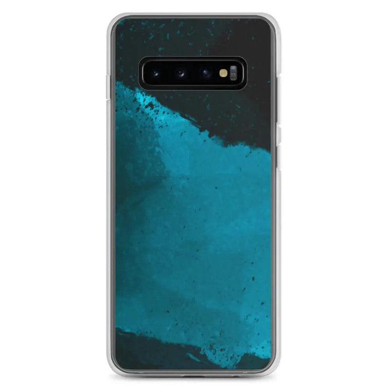 Load image into Gallery viewer, Dark Cyan Marine Blue Industrial Watercolor Paint Brush Style Flexible Clear Samsung Case Bump Resistant Corners CREATIVETECH
