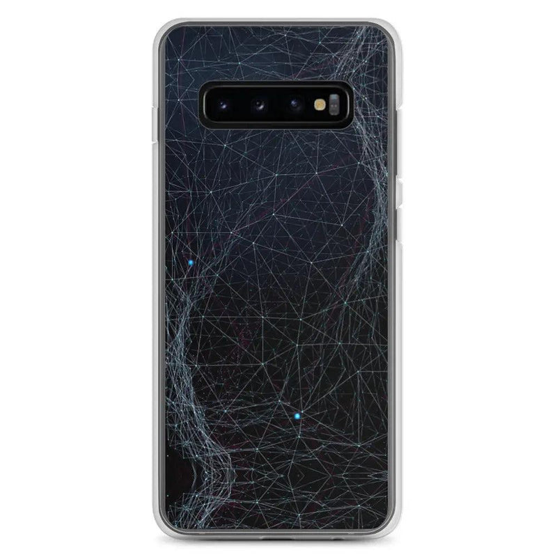 Load image into Gallery viewer, Dark Cyber Blue Flexible Clear Samsung Case Bump Resistant Corners CREATIVETECH
