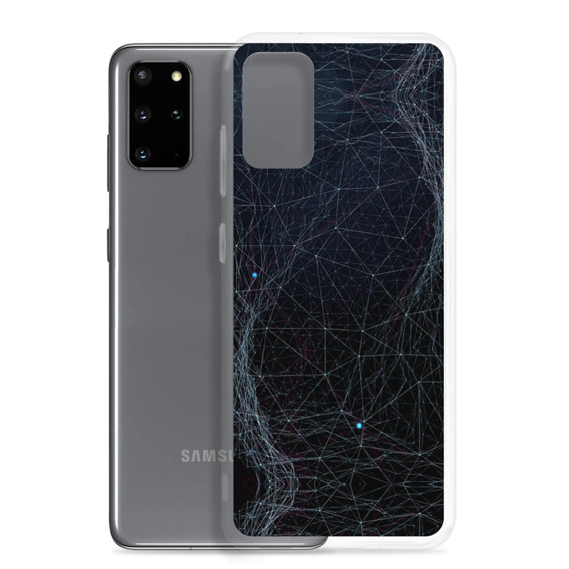 Load image into Gallery viewer, Dark Cyber Blue Flexible Clear Samsung Case Bump Resistant Corners CREATIVETECH
