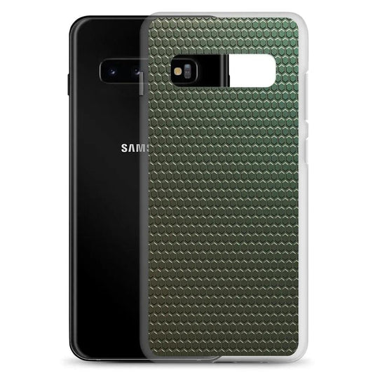Dark Green Industrial Rubber Pattern Flexible Clear Samsung Case Bump Resistant Corners CREATIVETECH
