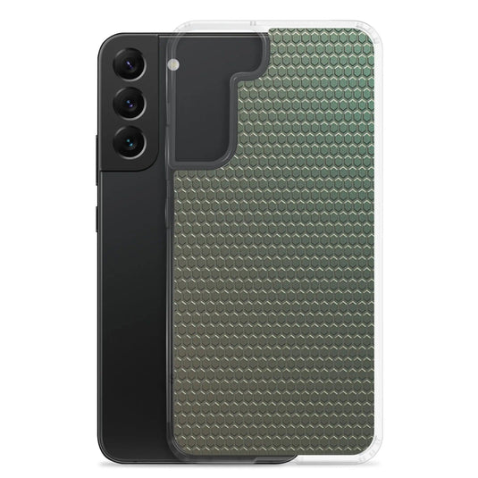 Dark Green Industrial Rubber Pattern Flexible Clear Samsung Case Bump Resistant Corners CREATIVETECH