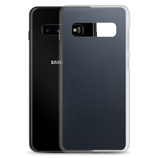 Dark Grey Black Striped Industrial Rubber Flexible Clear Samsung Case Bump Resistant Corners CREATIVETECH