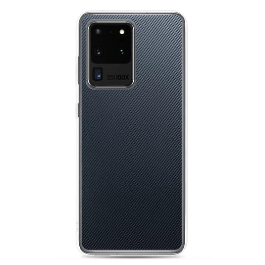 Dark Grey Black Striped Industrial Rubber Flexible Clear Samsung Case Bump Resistant Corners CREATIVETECH