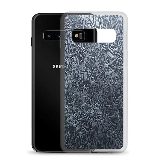 Dark Industrial Damascus Steel Metal Flexible Clear Samsung Case Bump Resistant Corners CREATIVETECH