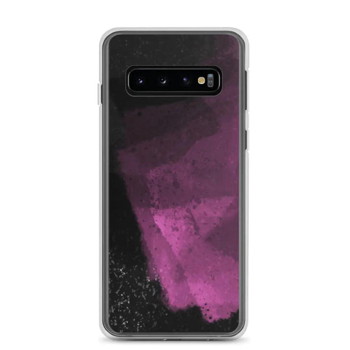 Dark Magenta Pink Industrial Watercolor Paint Brush Style Flexible Clear Samsung Case Bump Resistant Corners CREATIVETECH