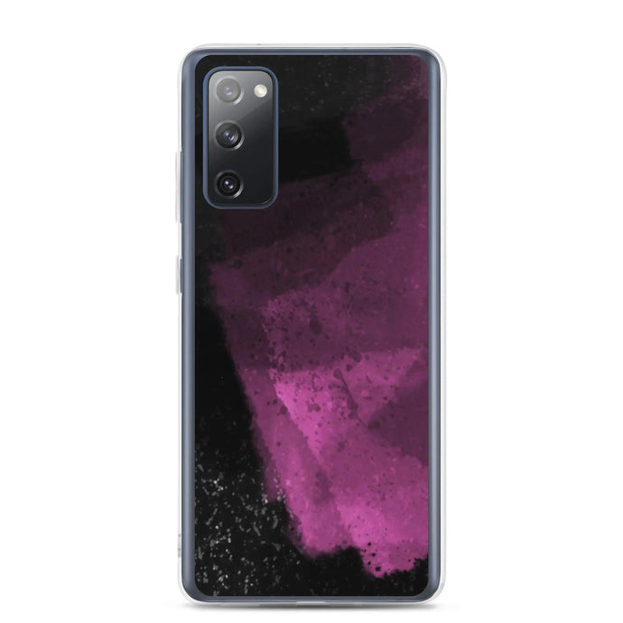 Dark Magenta Pink Industrial Watercolor Paint Brush Style Flexible Clear Samsung Case Bump Resistant Corners CREATIVETECH