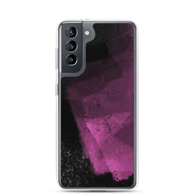 Dark Magenta Pink Industrial Watercolor Paint Brush Style Flexible Clear Samsung Case Bump Resistant Corners CREATIVETECH