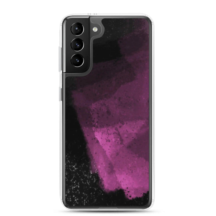 Dark Magenta Pink Industrial Watercolor Paint Brush Style Flexible Clear Samsung Case Bump Resistant Corners CREATIVETECH