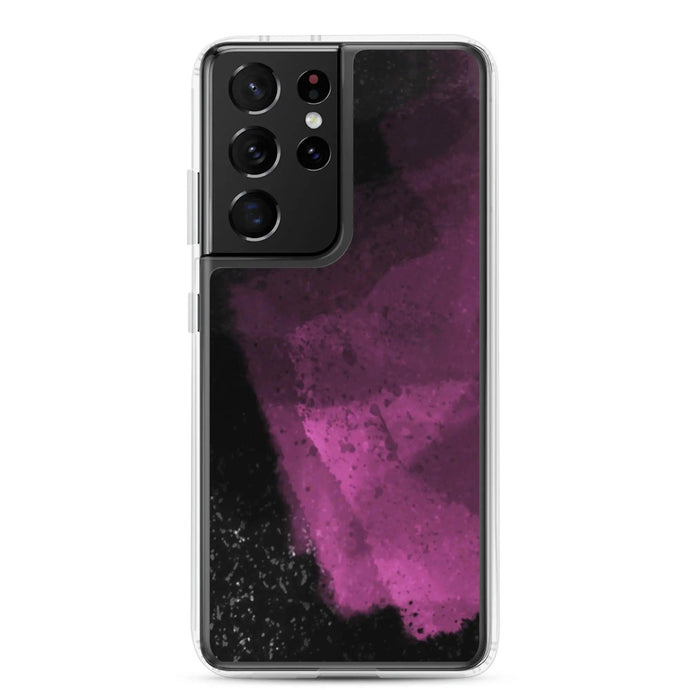 Dark Magenta Pink Industrial Watercolor Paint Brush Style Flexible Clear Samsung Case Bump Resistant Corners CREATIVETECH