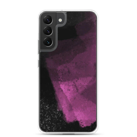 Dark Magenta Pink Industrial Watercolor Paint Brush Style Flexible Clear Samsung Case Bump Resistant Corners CREATIVETECH