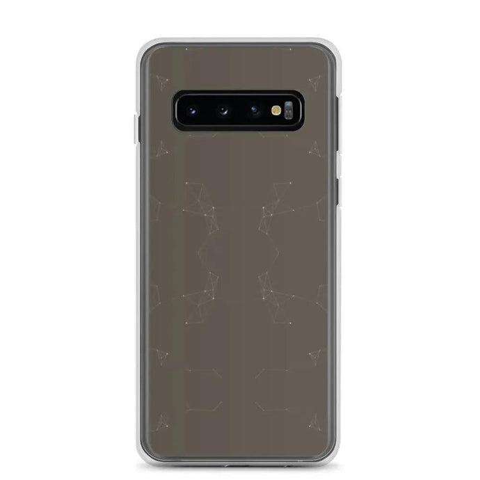 Dark Pastel Brown Cyber Polygon Flexible Clear Samsung Case Bump Resistant Corners CREATIVETECH