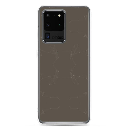 Dark Pastel Brown Cyber Polygon Flexible Clear Samsung Case Bump Resistant Corners CREATIVETECH