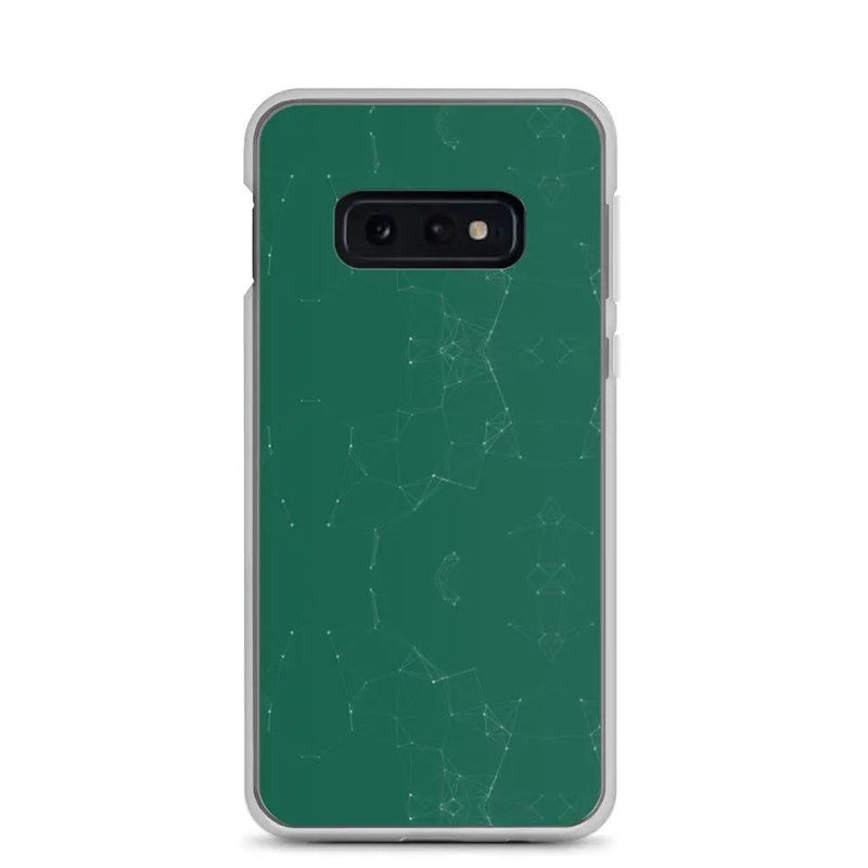 Load image into Gallery viewer, Dark Pastel Green Cyber Polygon Flexible Clear Samsung Case Bump Resistant Corners CREATIVETECH
