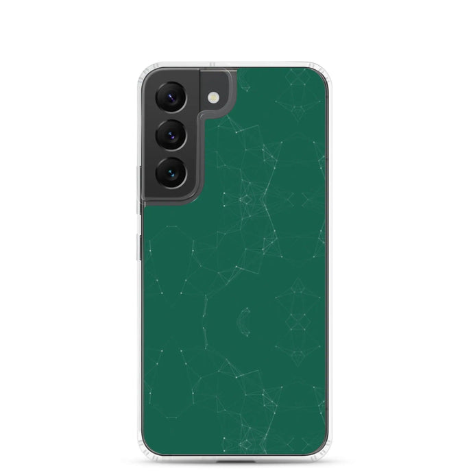 Dark Pastel Green Cyber Polygon Flexible Clear Samsung Case Bump Resistant Corners CREATIVETECH