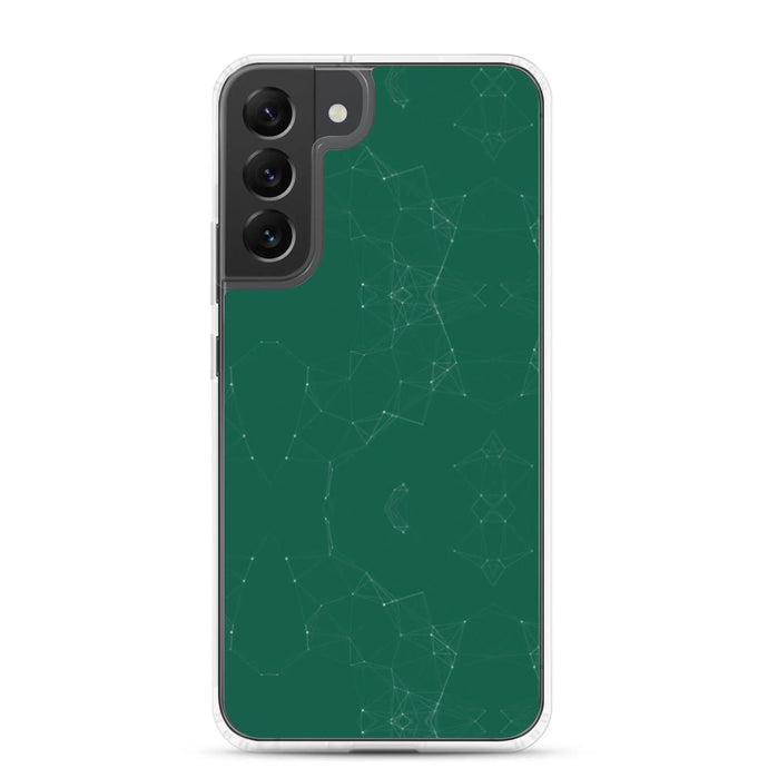 Dark Pastel Green Cyber Polygon Flexible Clear Samsung Case Bump Resistant Corners CREATIVETECH