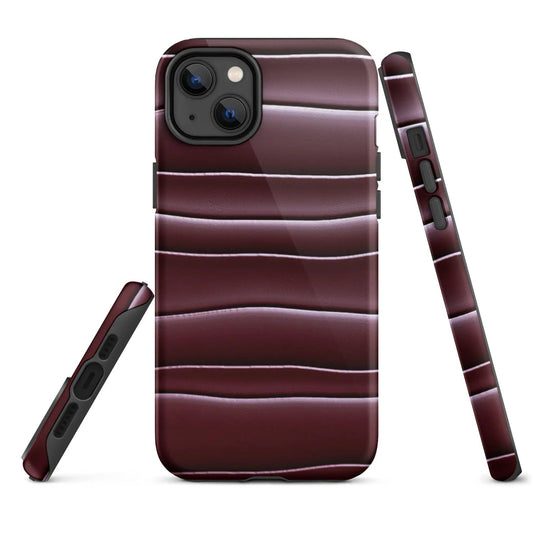 Dark Red Blob Double Layered Impact Resistant Tough iPhone Case 3D Wrap Matte or Glossy Finish CREATIVETECH