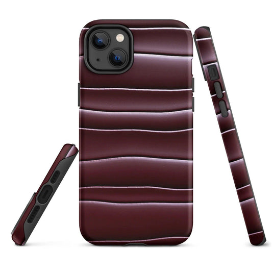 Dark Red Blob Double Layered Impact Resistant Tough iPhone Case 3D Wrap Matte or Glossy Finish CREATIVETECH