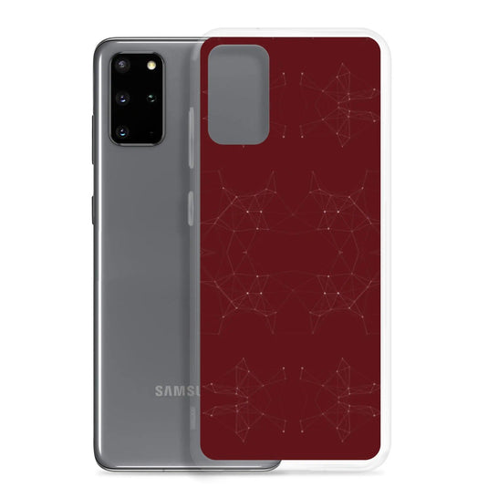 Dark Red Cyber Polygon Flexible Clear Samsung Case Bump Resistant Corners CREATIVETECH