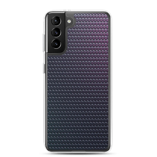Dark Violet Industrial Rubber Pattern Flexible Clear Samsung Case Bump Resistant Corners CREATIVETECH