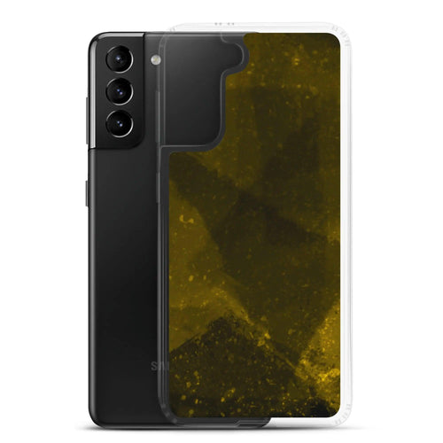 Dark Yellow Industrial Watercolor Paint Brush Style Flexible Clear Samsung Case Bump Resistant Corners CREATIVETECH