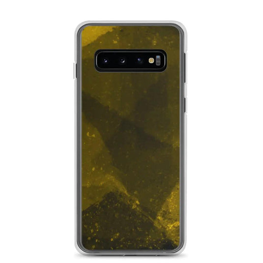 Dark Yellow Industrial Watercolor Paint Brush Style Flexible Clear Samsung Case Bump Resistant Corners CREATIVETECH