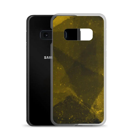 Dark Yellow Industrial Watercolor Paint Brush Style Flexible Clear Samsung Case Bump Resistant Corners CREATIVETECH