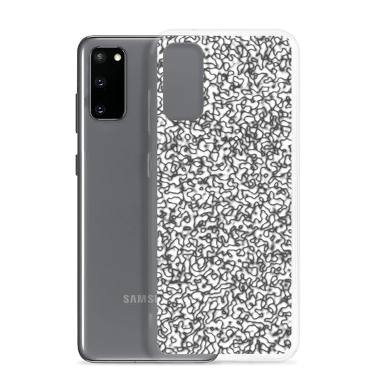 Elegant Black White Tender Organic Pattern Variation Flexible Clear Samsung Case Bump Resistant Corners CREATIVETECH