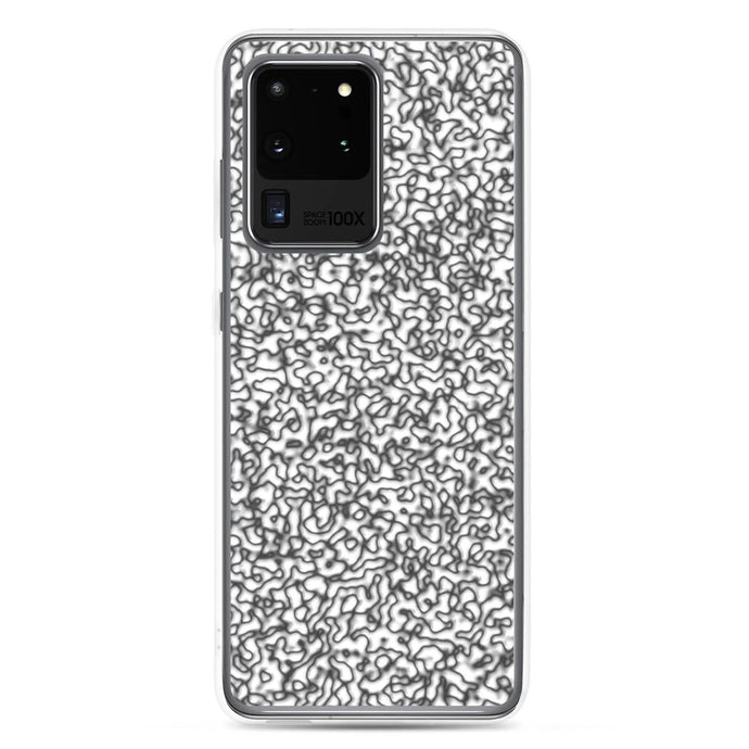 Elegant Black White Tender Organic Pattern Variation Flexible Clear Samsung Case Bump Resistant Corners CREATIVETECH