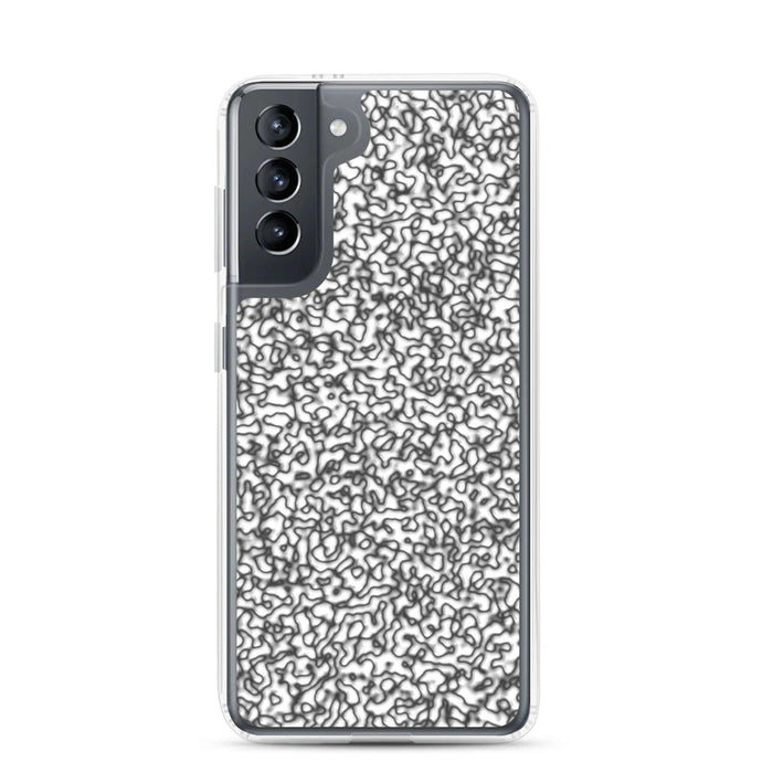 Elegant Black White Tender Organic Pattern Variation Flexible Clear Samsung Case Bump Resistant Corners CREATIVETECH