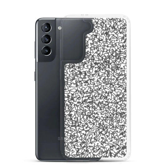 Elegant Black White Tender Organic Pattern Variation Flexible Clear Samsung Case Bump Resistant Corners CREATIVETECH